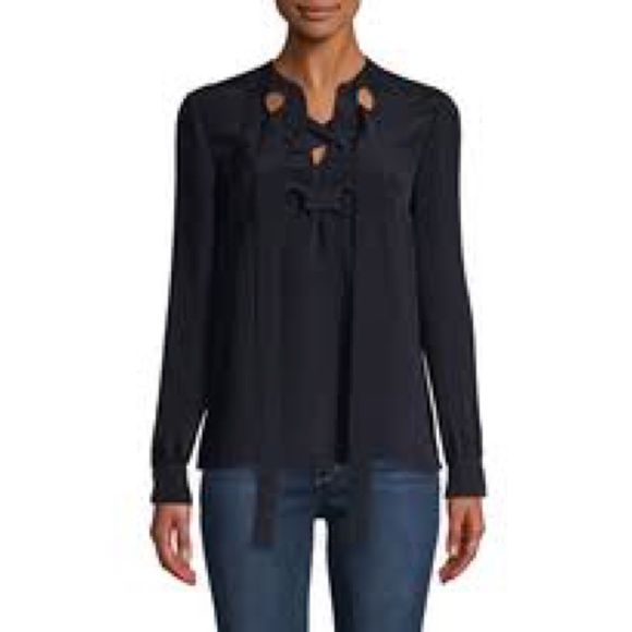 Derek Lam Tops - Derek Lam Silk Lace Up Blouse 8